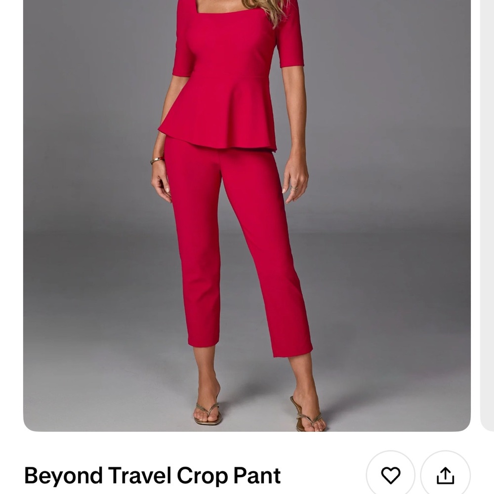 Boston Proper red Cropped Pants and top